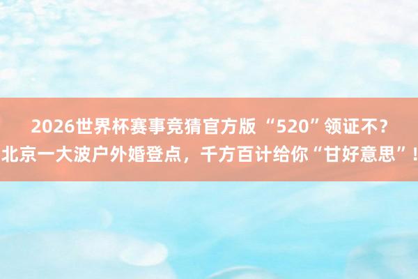 2026世界杯赛事竞猜官方版 “520”领证不?北京一大波户外婚登点,千方百计给你“甘好意思”!