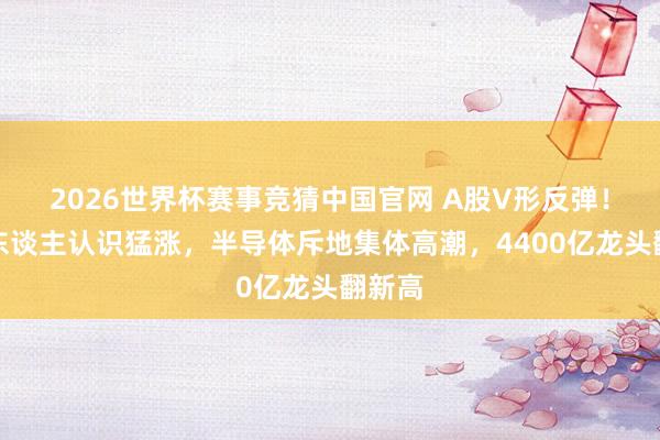 2026世界杯赛事竞猜中国官网 A股V形反弹!机器东谈主认识猛涨,半导体斥地集体高潮,4400亿龙头翻新高
