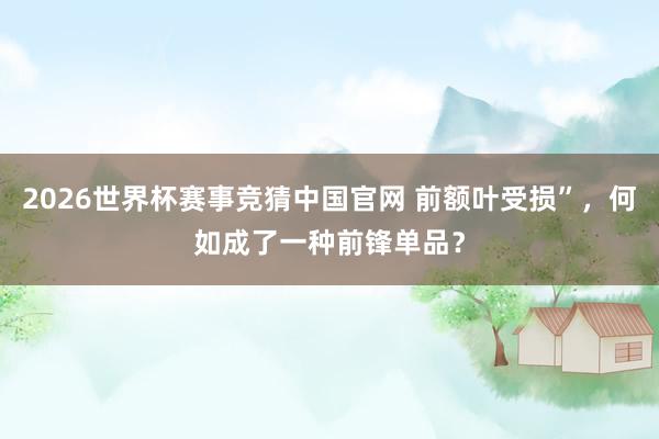 2026世界杯赛事竞猜中国官网 前额叶受损”,何如成了一种前锋单品?
