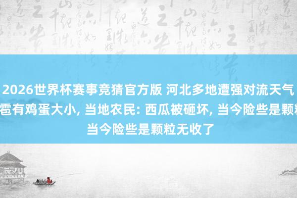 2026世界杯赛事竞猜官方版 河北多地遭强对流天气侵袭, 冰雹有鸡蛋大小, 当地农民: 西瓜被砸坏, 当今险些是颗粒无收了