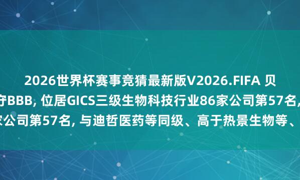 2026世界杯赛事竞猜最新版V2026.FIFA 贝瑞基因秩鼎ESG评级看守BBB, 位居GICS三级生物科技行业86家公司第57名, 与迪哲医药等同级、高于热景生物等、低于艾德生物等